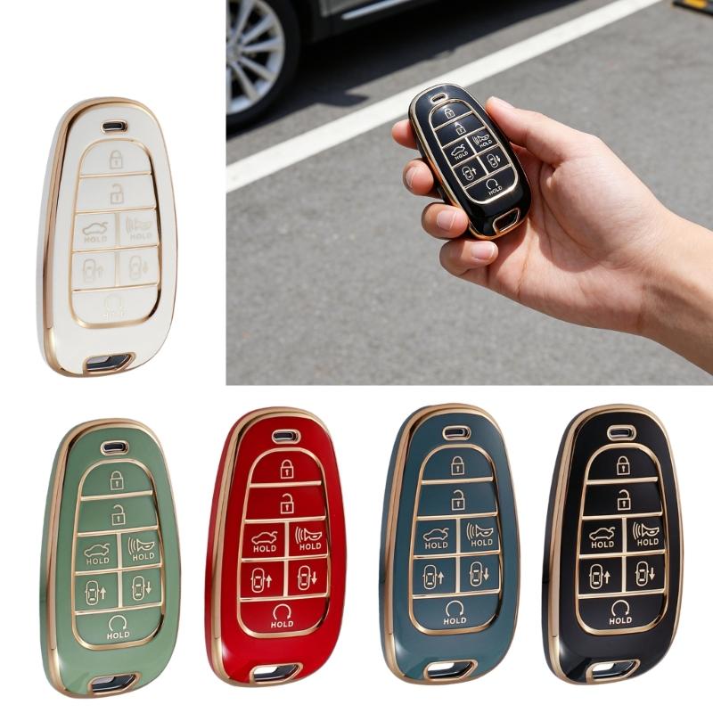 Car Key Cover for 2022 Replacement 7 Buttons Remote Key Fob Case Full Protection Sleeve Flexible Protective Shell
