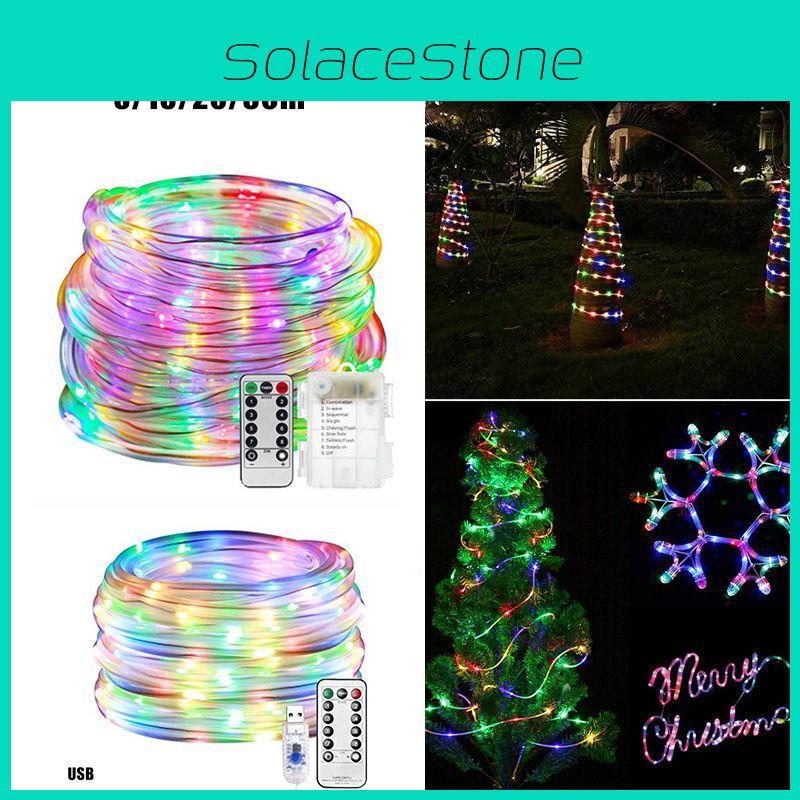 Remote-controlled 5-30m Led Rope Lights Usb/battery Box Timing Waterproof Dimmable Decor Lamp Xmas