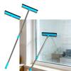 Extendable Glass Cleaner Tool Having Soft Rubber Wiper And Brush For Mirrors Cars