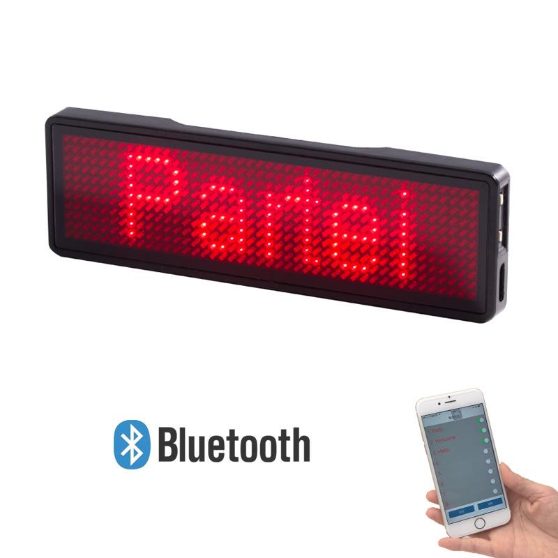 Bluetooth LED Badge Business Card Screen - Changeable Text, Scrolling Display, Mobile Adapter, Ideal for Ride-Hailing ID.
