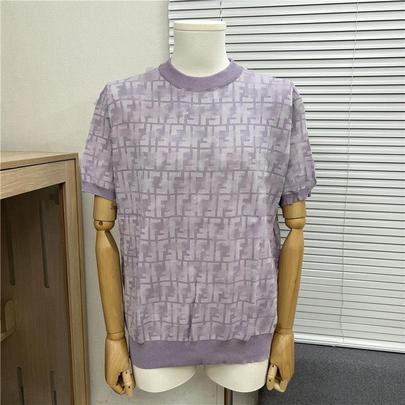 Edition 2025 Spring/Summer Trendy Jacquard Brand Logo Knit Unisex Short Sleeve