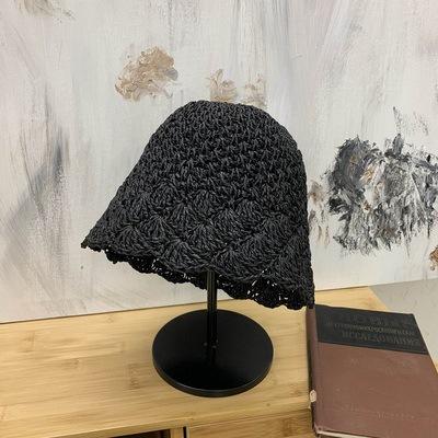 

Women s Japanese Style Bell Shaped Fisherman Hat Summer Bucket Grass Hat Korean Version Versatile Beach Sun Visor Adult 56-58cm чорний