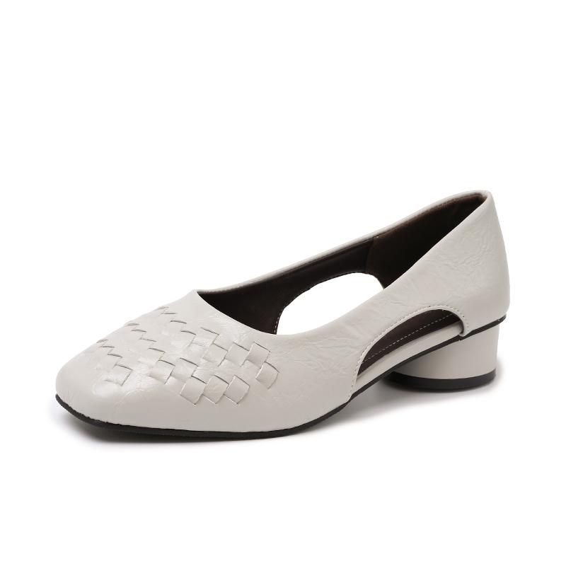 Fashion French Retro Woven 2025 New Fashion Shallow Women's Single Shoes