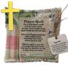 Handmade Pocket Prayer Quilt with Wooden Cross - Colorful Fabrics, Vintage Style, Symbolic Psalm Design, Comfortable and Supportive