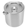 Edelstahl Eisbehälter Doppelschichtig Wein Champagner Bierfass mit Griff für Bar Party 2L 15.5x15.7cm 6.1x6.2in