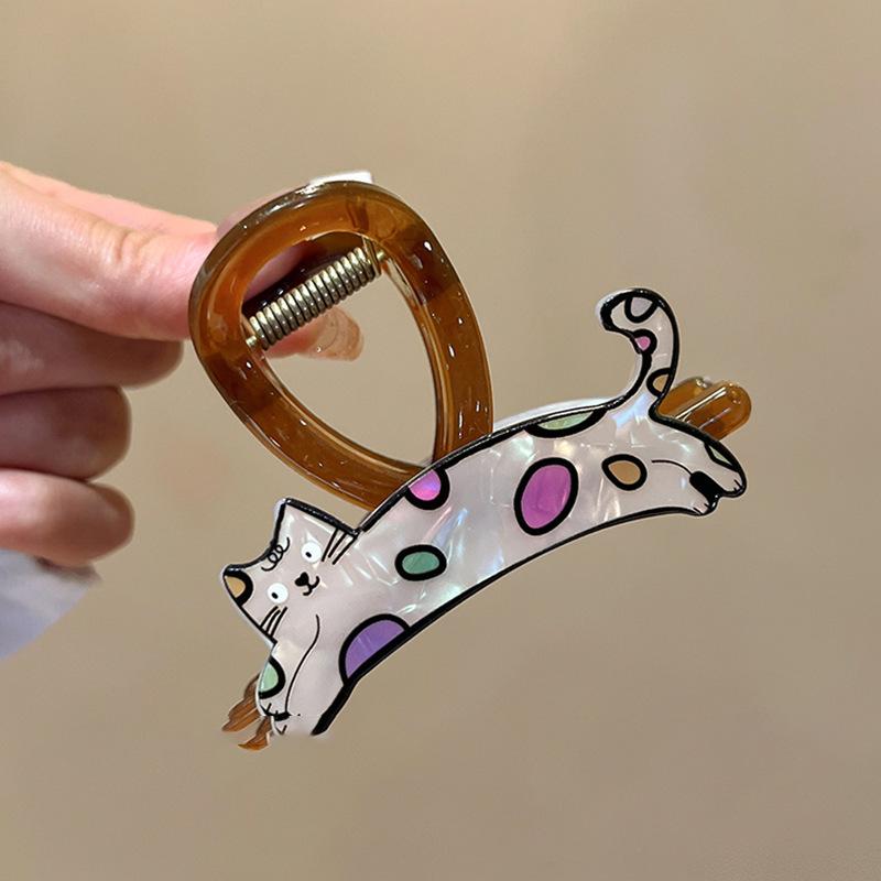 

Милая забавная заколка для волос в виде щенка кошки, простая и универсальная заколка для волос на затылок, нишевые высококлассные аксессуары для волос
