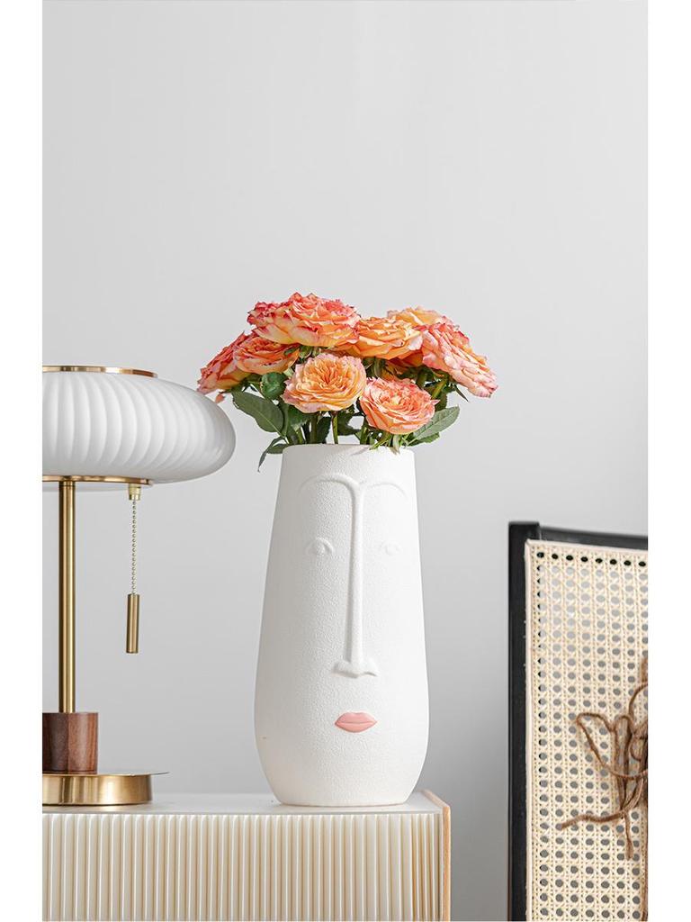 Large Caliber Simple Ceramic Vase – Creative Human Face Design