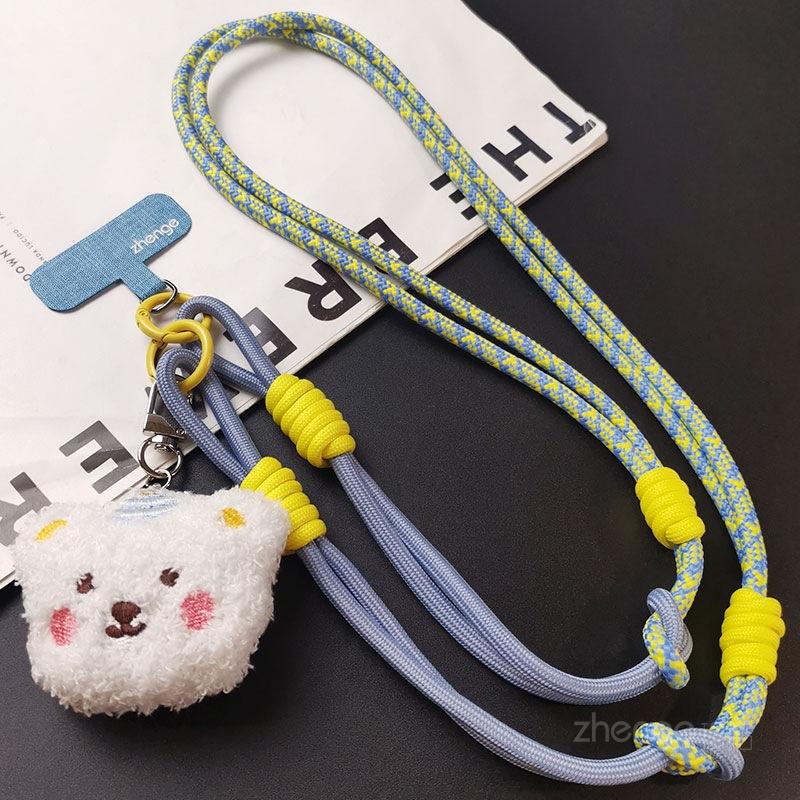 Mobile phone lanyard crossbody can carry female long ins wrist neck adjustable multi-purpose cartoon cute plush bear