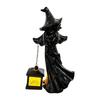 Witches Lamp Gothics Decors,Witches Table Lamp with LED Lantern,Unique Night Lights for Bedroom Desk Halloween Home Decors