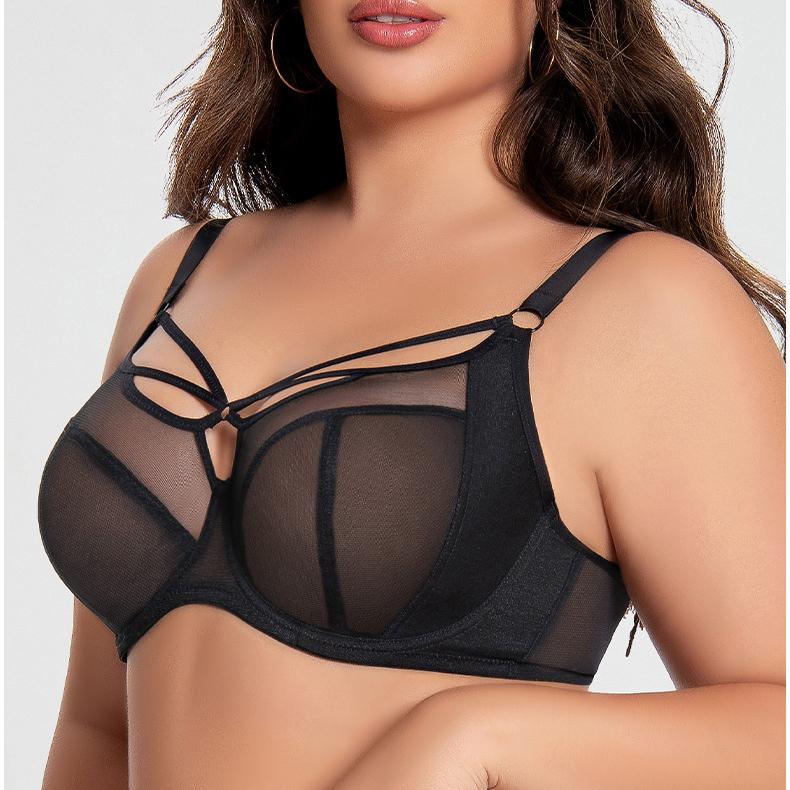 Large Size Bra for Women Gathered Breathable Thin Full Cup Bra Sexy Bra