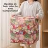 Bardzo duża składana tkana torba do przechowywania z motywem kwiatowym - Pojemność 180L, Wodoodporna i trwała, z zapięciem na zamek błyskawiczny, Wodoodporna torba do przechowywania, Przechowywanie pod łóżkiem