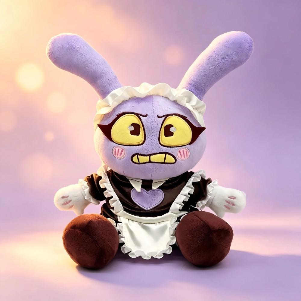 25CM Funny Maid Jax Plush Rabbit Doll Holding Gun Soft Stuffed Animal Amazing Digital Doll Circus Cartoon Toy For Kids Gift