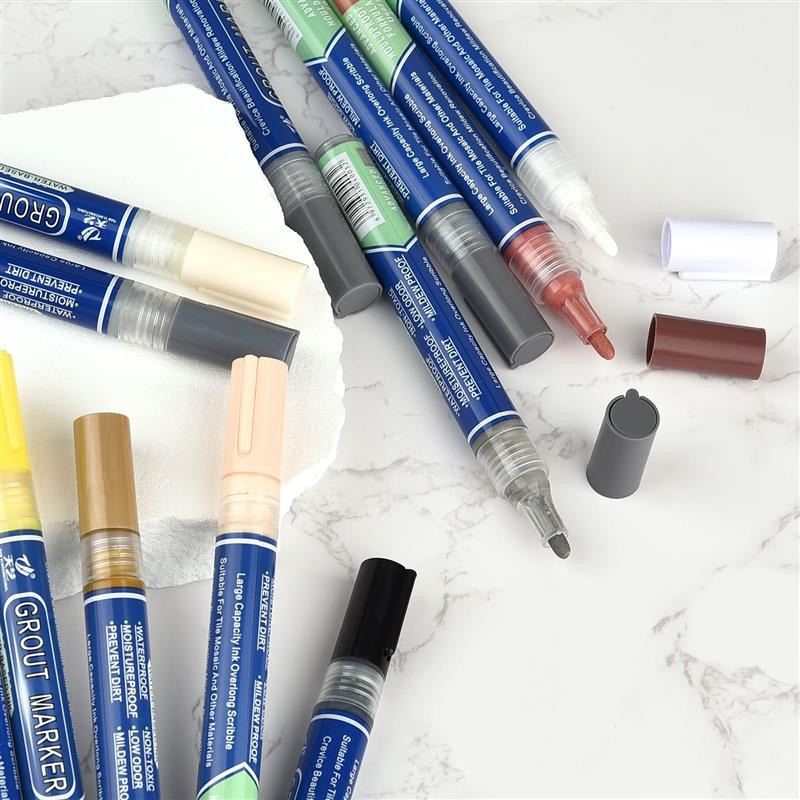 Tile Grout Pens White Waterproof Tile Marker Grout Pen Wall Seam Pen For Tiles Floor Bathroom Decontamination Seam Repair Tools