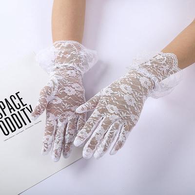 Ultradünne Sonnenschutz-atmungsaktive Spitzenhandschuhe für die Braut, Hochzeit, Etikette, Bühnenhandschuhe