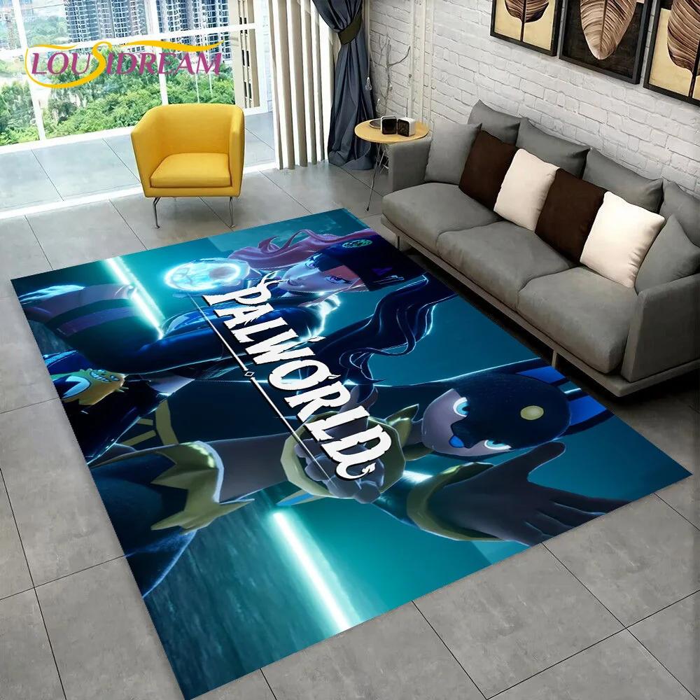 3D Cartoon Palworld Spiel Teppich für Zuhause Wohnzimmer Schlafzimmer Sofa Fußmatte Dekoration, Kinderteppich Rutschfeste Bodenmatte Geschenk