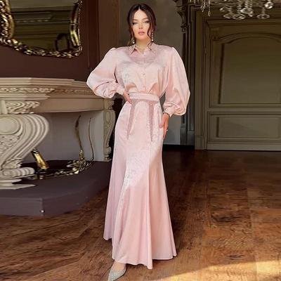 2024 Autumn Slimming Midi Skirt Two-Piece Set: European & American Socialite Style Women's Clothing