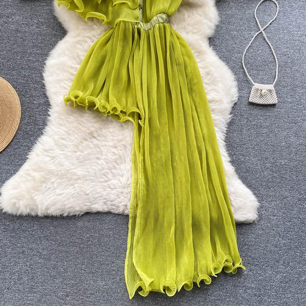 Buy Fairy Sweet and Slim Slim Ruffled Off-the-shoulder Irregular ...