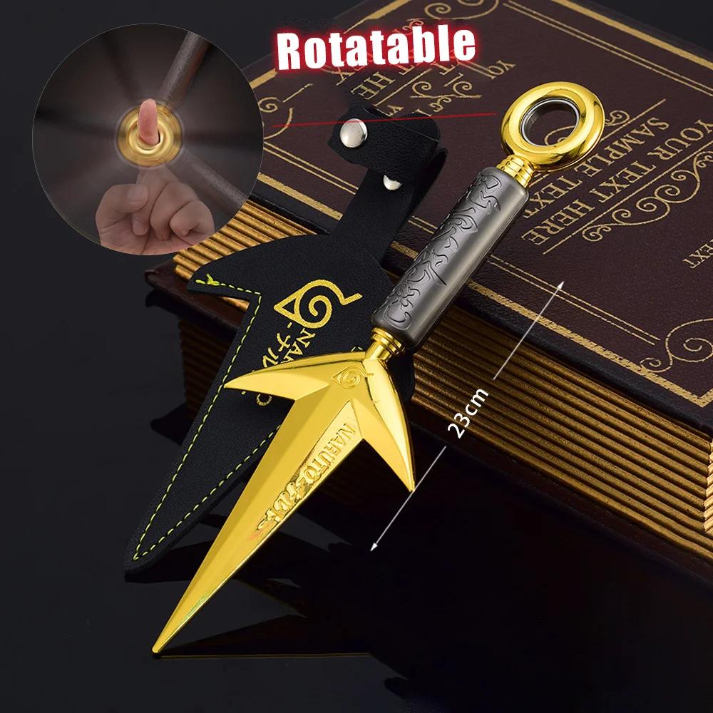 3 Styles Namikaze Minato Weapon 23cm/9.84inch Rotatable The Art of Flying Thunder God Kunai Metal Craft Model Turn Ninja Toys