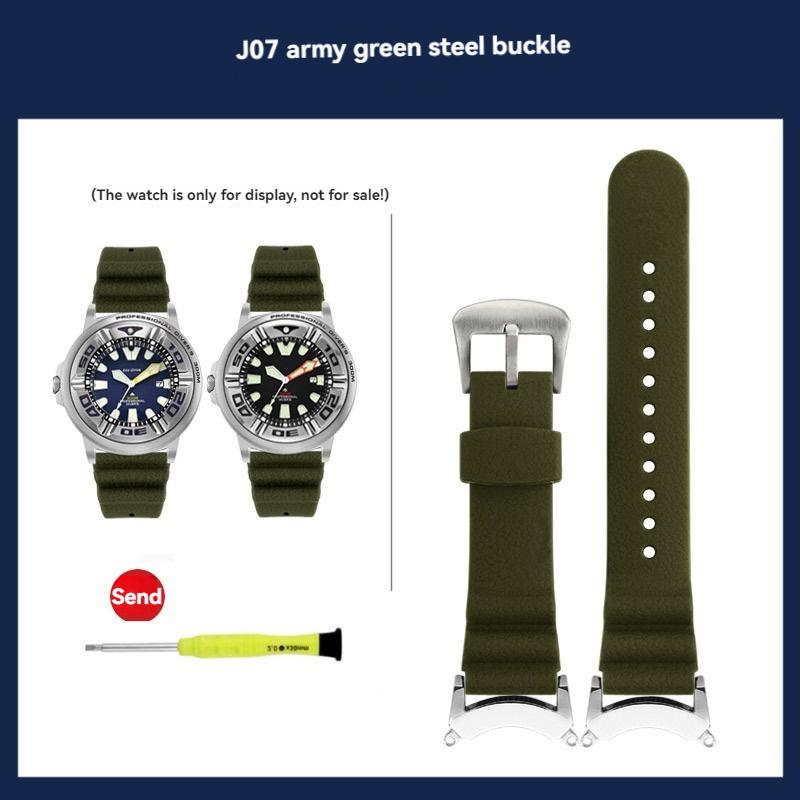 Modified Silicone Watchband For Citizen BJ8050-08E BJ8058-06 Lengthen Little Monster Bracelet Watch Strap Wristband Accessories