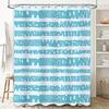Blue Striped Waterproof Shower Curtain Modern Bathroom Decorations for Bathrooms Rectangular Design with White Pattern Print Mad