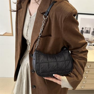 Small Square Bag Women's Winter New Trend Simple Underarm Bag Fashion Diamond Chain Shoulder Bag
