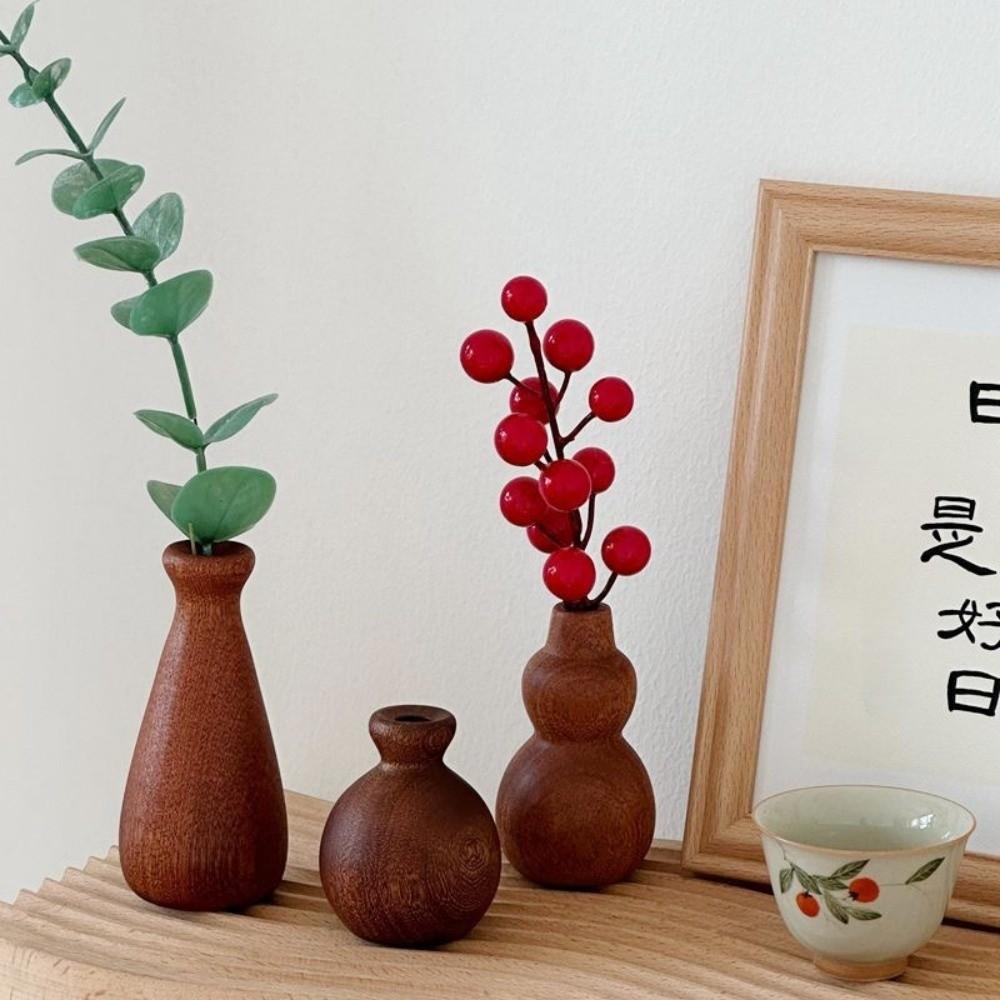 Minimalism Flowerpot Floral Arrangement Tabletop Decor Simple Wooden Vase  Living Room