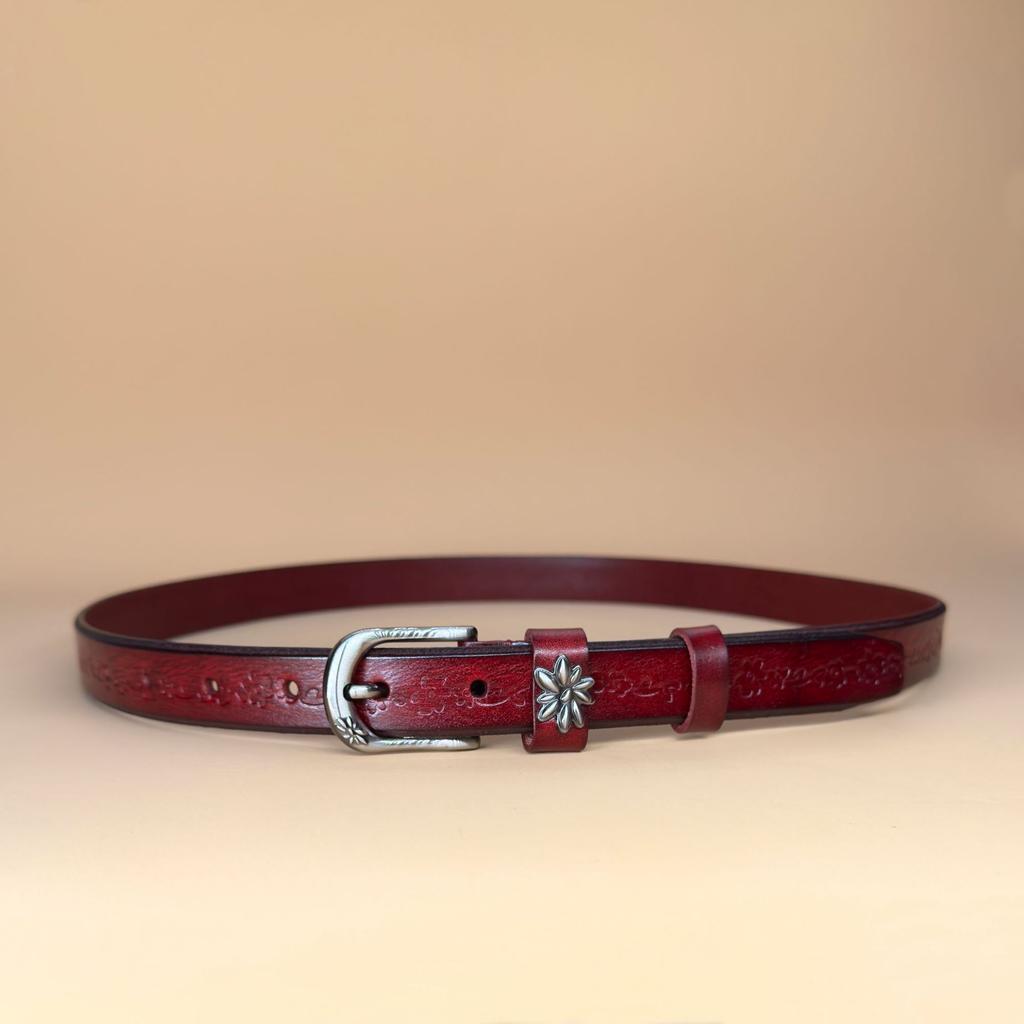 Women's Leather Belt Versatile Belt Fine Decorative Fashion Pin Buckle Belt