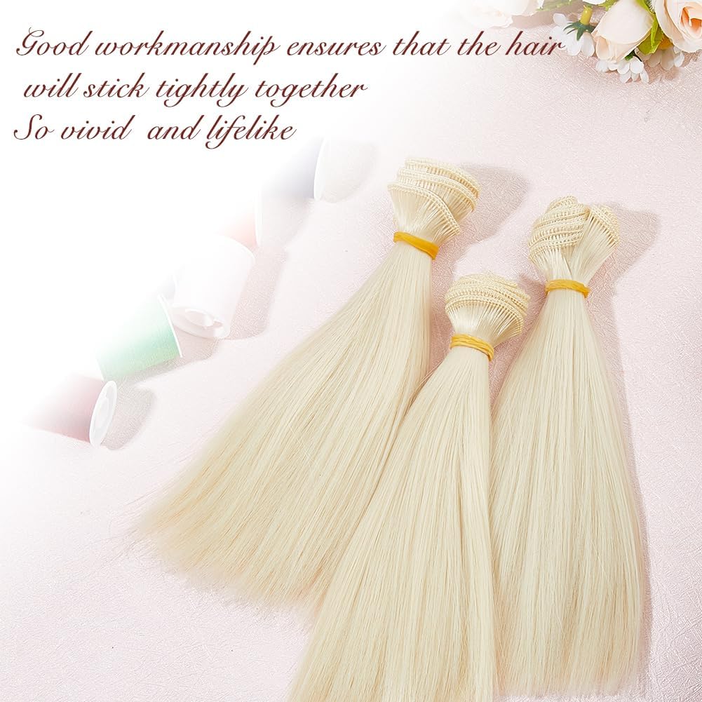 

DICOSMETIC 5Pcs Doll Wig Doll Hair 15.5cm Straight Short Doll Hair High Temperature Fiber Doll Hair Wefts Doll Making Kits Doll Hair Extensions Wheat цвет старого дерева
