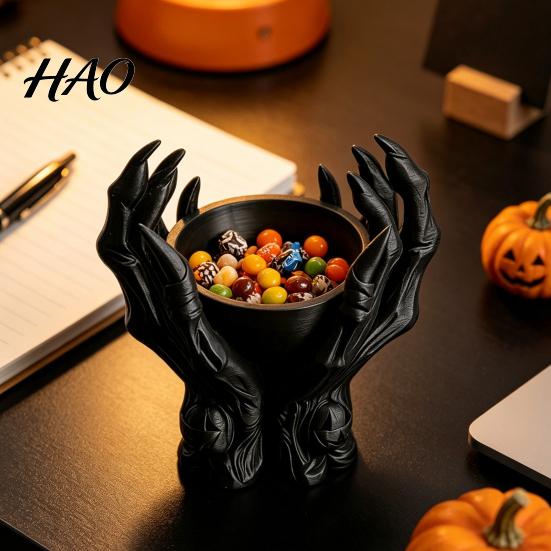 Stable Desk Accessory 3D Printed Gothic Demon Claw Trinket Dish, Devil Paw Decorative Jewelry Tray Storage Bowl, Key Holder Tray, Halloween