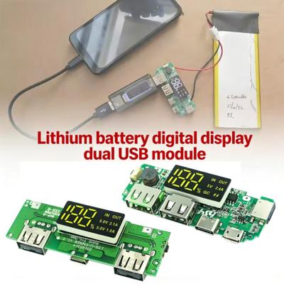 LED Dual USB 5V 2.4A Micro/Type-C USB Mobile Power Bank 18650 Charging Module Lithium Battery Charger Board Circuit Protection