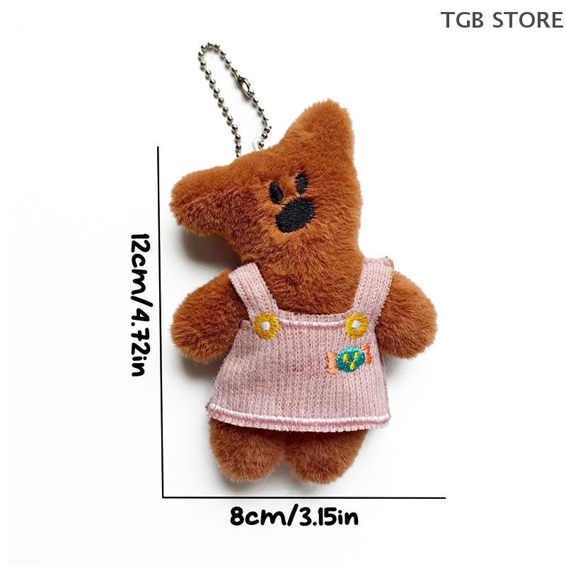 1Pcs Stuffed Doll Keychain Cartoon Bean Bear Plush Toy Lovely Bear Pendant Plush Doll Couple Bag Charms