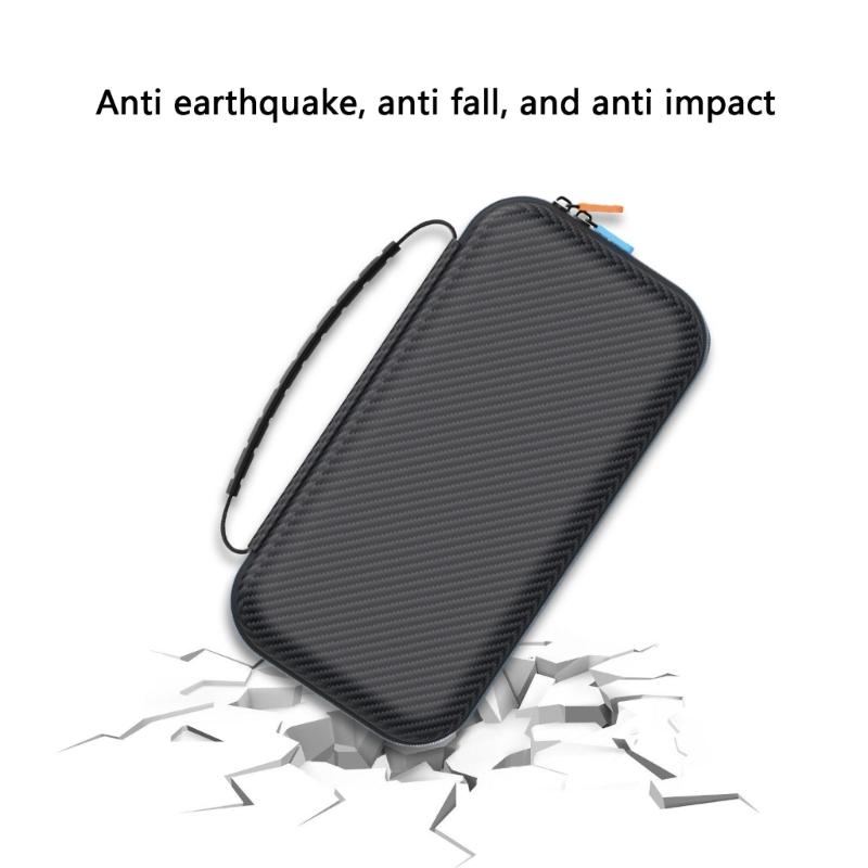 Game Console Pouch Bag for NS2 Carbon Fiber Texture Carry Case with Pocket & Handle Scratchproof Storage Box