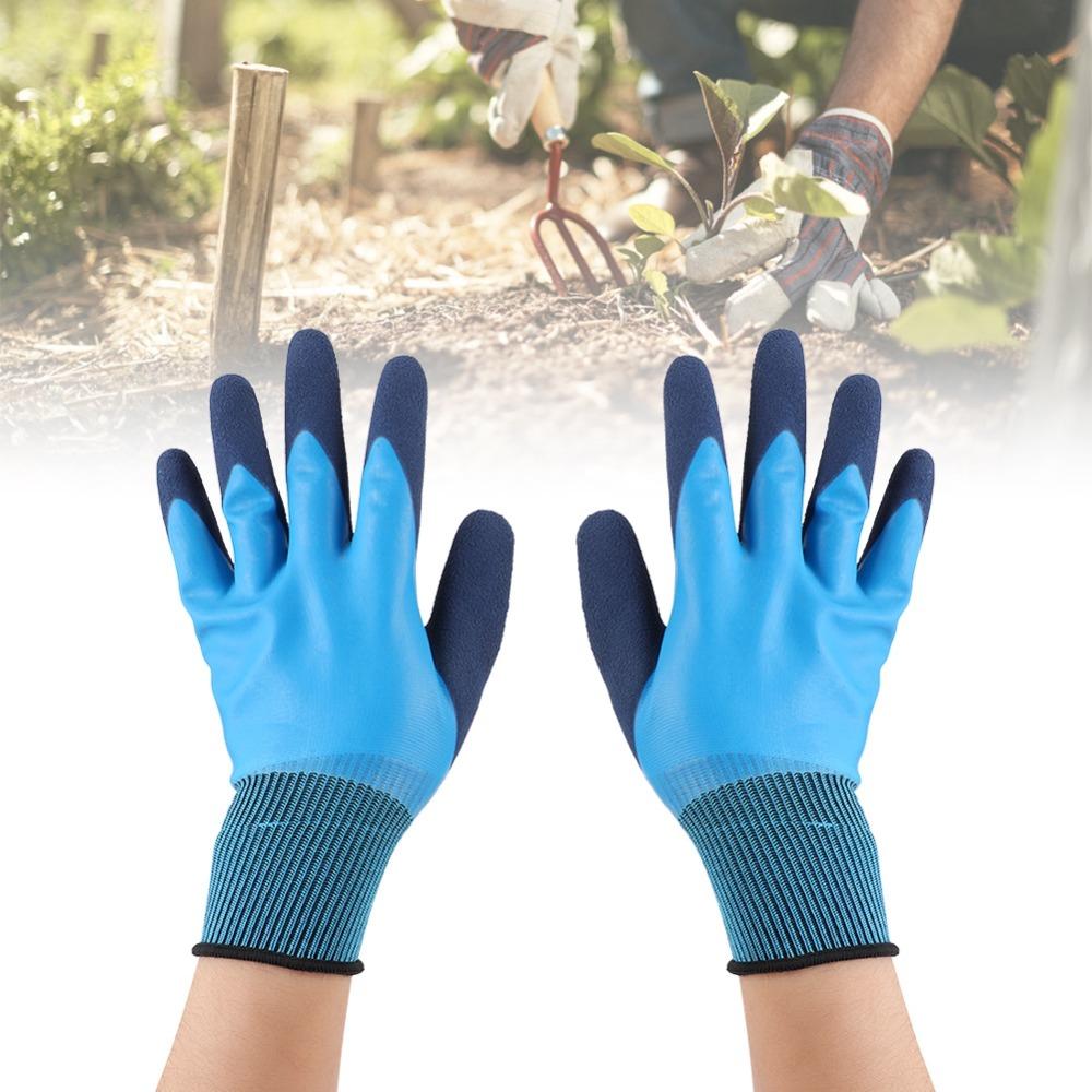 2 Pair Latex Gardening Gloves Waterproof Fishing Gloves Working Gloves Fishing and Handling Use