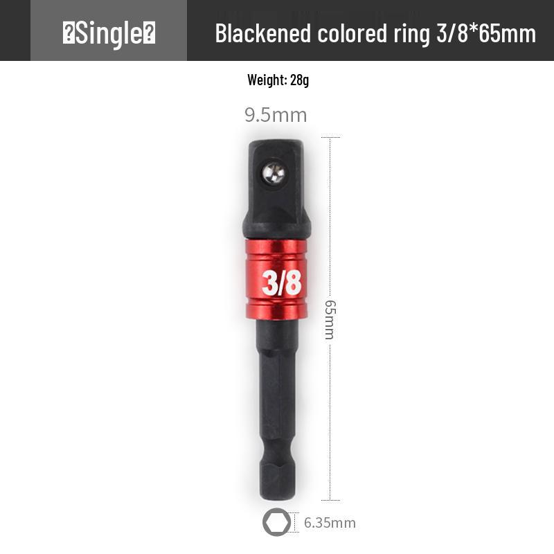 Electric Wrench Head Socket Adapter: Hex Shank to Square Drive Extension