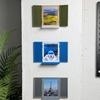 Mediterranean Window Photo Key Holder, Wall Mount Picture Frame Key Hanger, Decorative Window Key Hook Rack for Home, Office