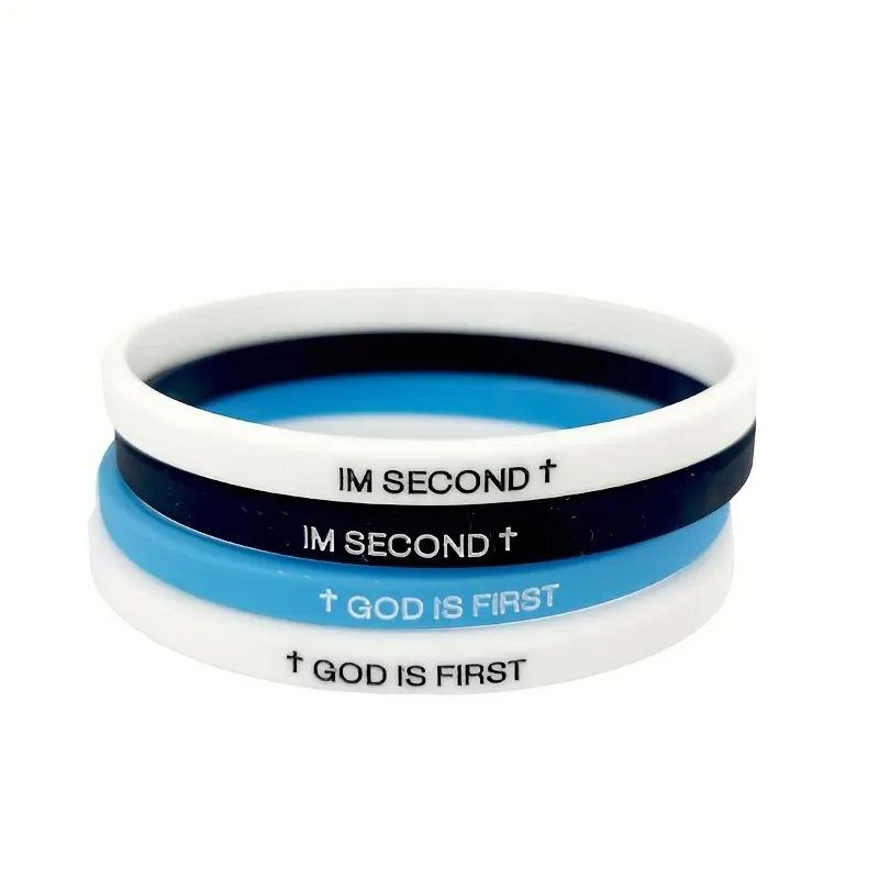 2pcs Mens Black White Silicone Bracelets With For Cross Symbol Durable Minimalist Wristbands Spiritual Accessories For Men Gift