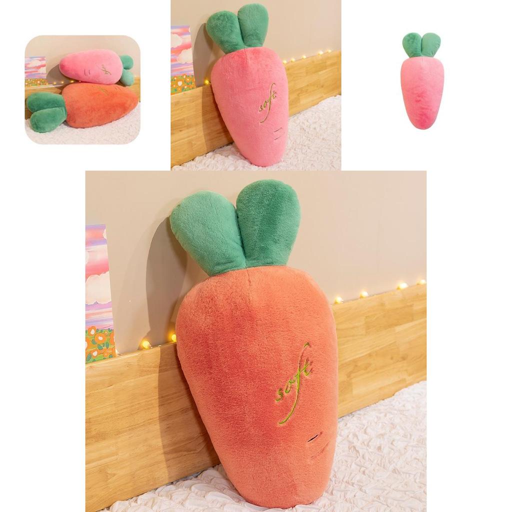 Cute And Colorful Carrot Plush Toy With Rabbit Fur Perfect For Kids And Bedroom Decor