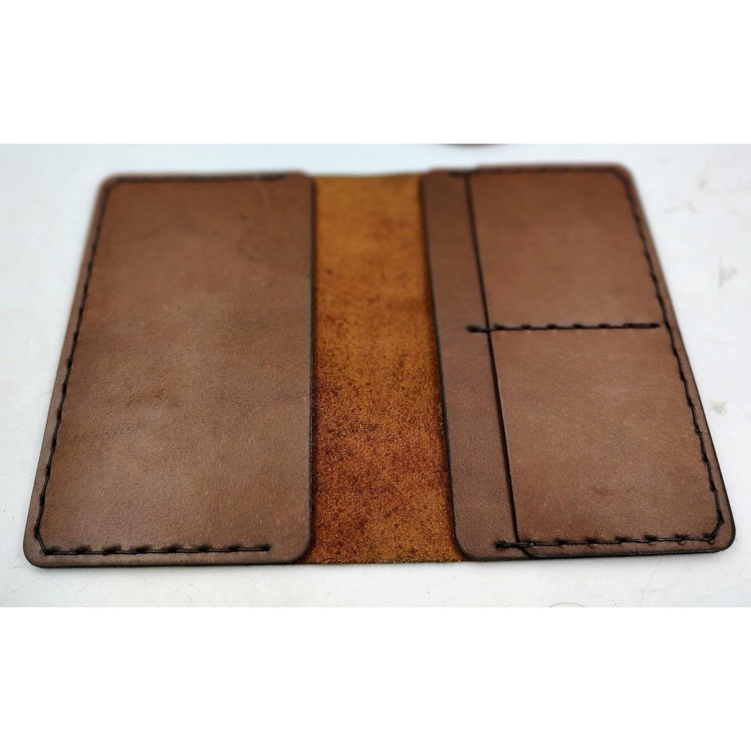 Обложка для паспорта ручной работы. Кожаный паспортный держатель. Дорожный кошелек — фото 3