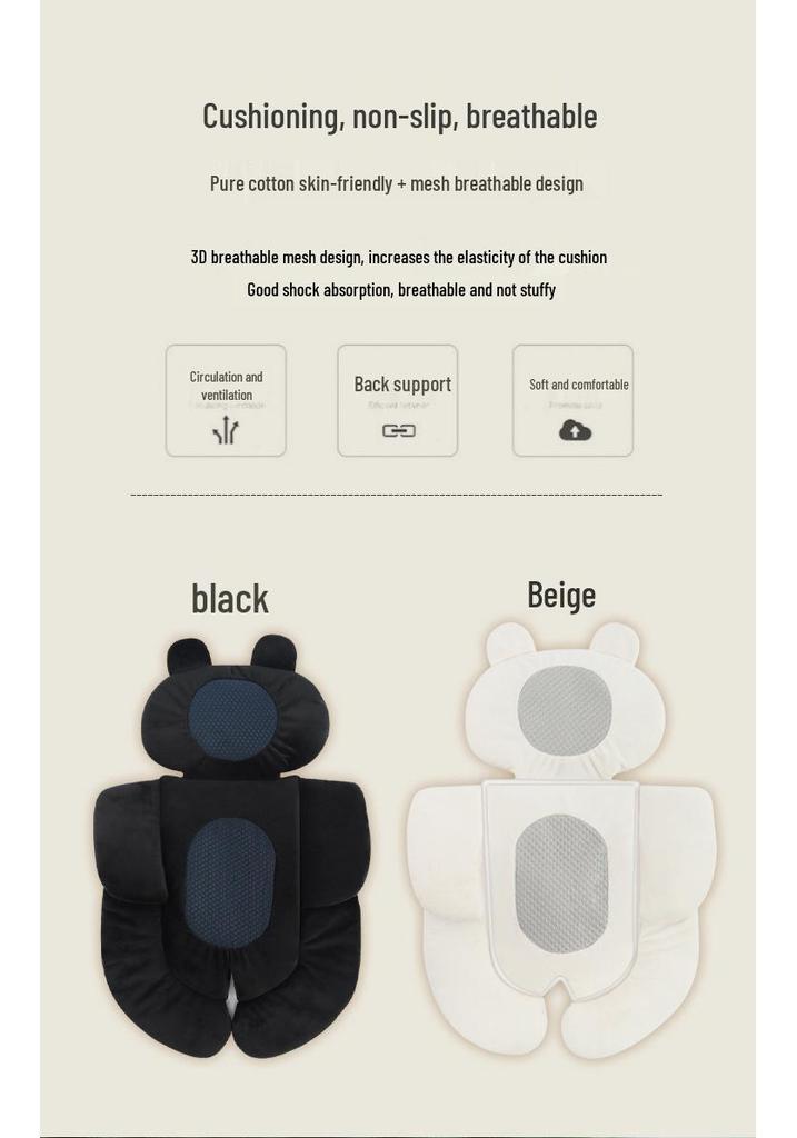 Newborn Baby Stroller Cushion Pad - Protective Cotton Seat Liner & Lumbar Support