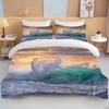 Ocean Bedding Set Coast Ocean Spray Duvet Cover Set Blue Starfish Bed Set Kids Teen Shell Home Textiles Summer  Quilt Cover