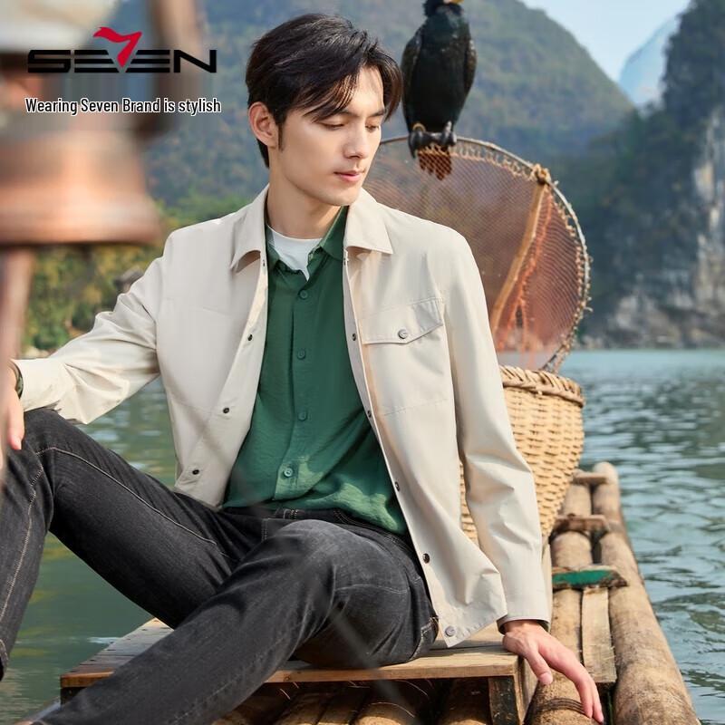 QiPai Men's Lapel Workwear Jacket