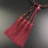 WONDERFUL LOTUS Women's Rosary 8-Inch Ebony with Pouch Authentic 108-Bead Rosary 8-Inch Double Strand (Crimson Tassel)