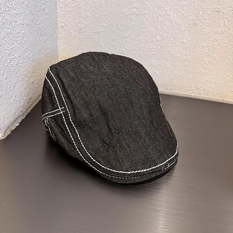

Повседневная джинсовая кепка-газетчик для женщин, короткий козырек, дышащий хлопок, уличная мода чёрный