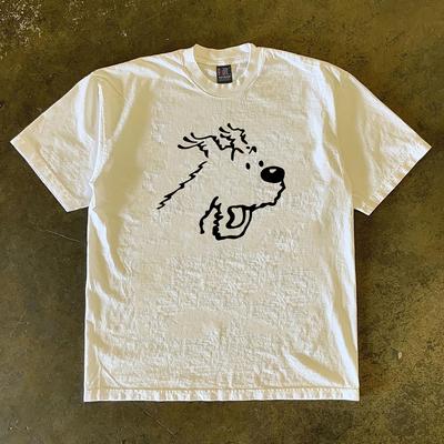 Heavyweight 260g Pure Cotton Short Sleeve Tshirt Surprise Dog Design Versatile For Students And Couples Youthful Summer Fashion
