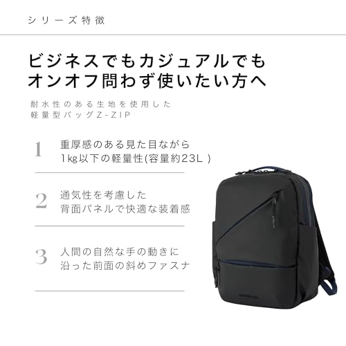 Samsonite Red Z-ZIP Backpack S, Business Bag, Official Japanese Product, Fits 15-inch Laptop, Men's and Women's, PVC Coating, Black/Navy, One Size