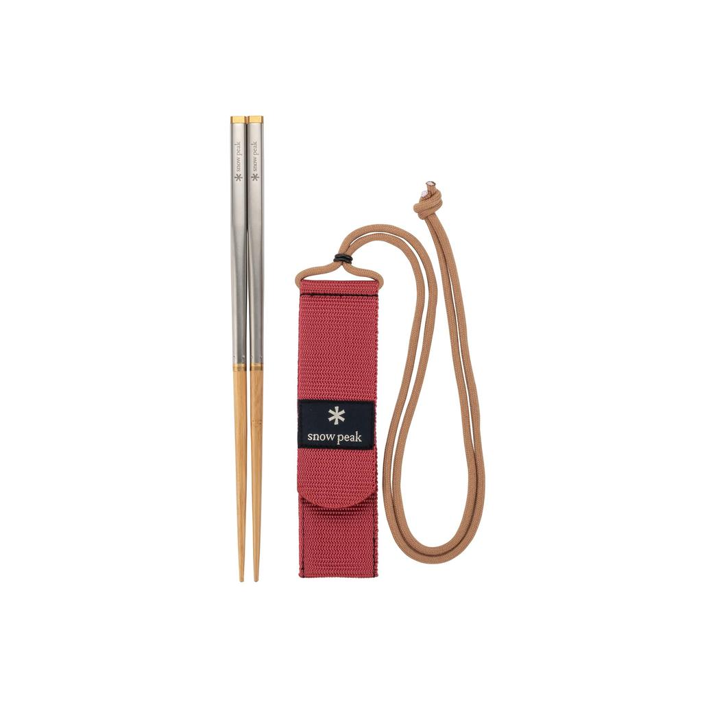 Snow Peak Japanische Waffe L SCT-111 Essstäbchen- und Besteckset, Leichter Edelstahl