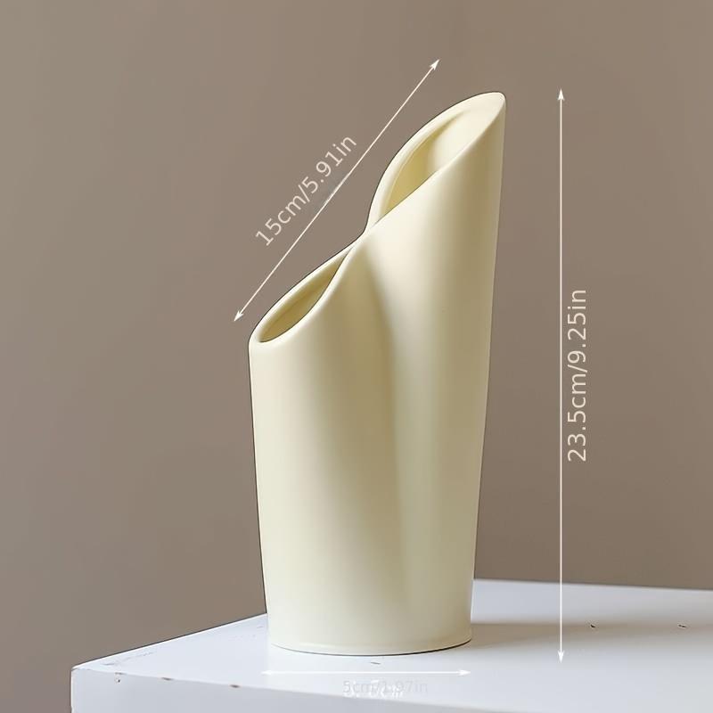 Ceramic Vase Set Minimalist Off-White Boho Pampas Flower Vase, Matte Grainy Texture Bookshlef Vases For Ins Style Home Decor