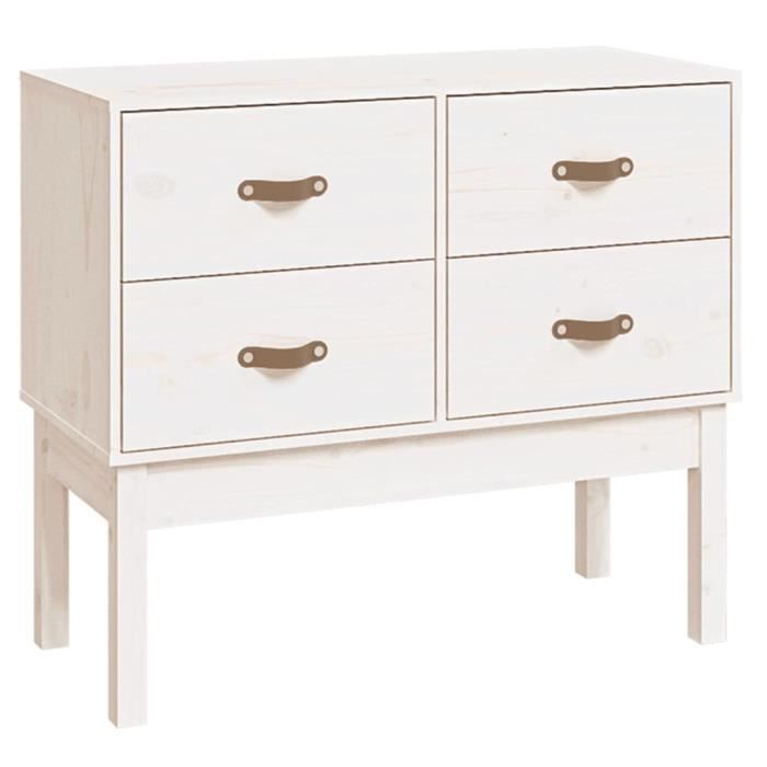 821740 vidaXL Armoire console Blanc 90x40x78 cm Bois de pin solide