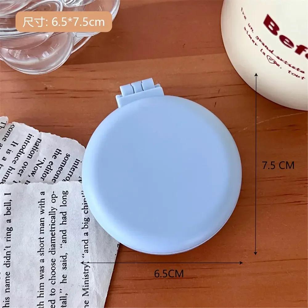 Solid Color Folding Comb with Makeup Mirror Traveling Portable Small Massage Comb Women Girl Air Cushion Hair Brush Styling Tool