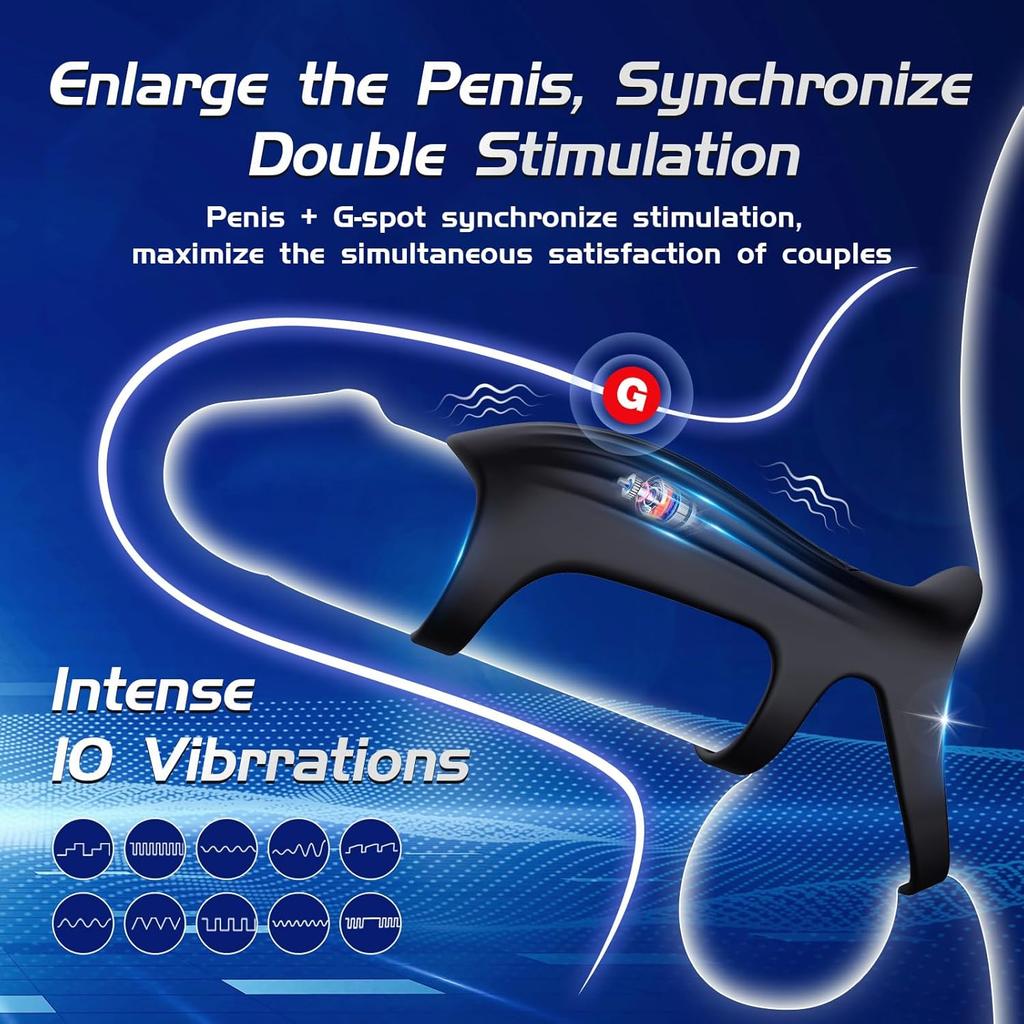 Vibrating Penis Sleeve Cock Ring Adult Sex Toys Pleasure Penis Ring Vibrator Penis Extender Penis Testicles G Spot Stimulations
